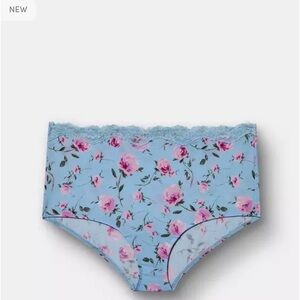 Torrid Blue Floral Lace Trim Panties